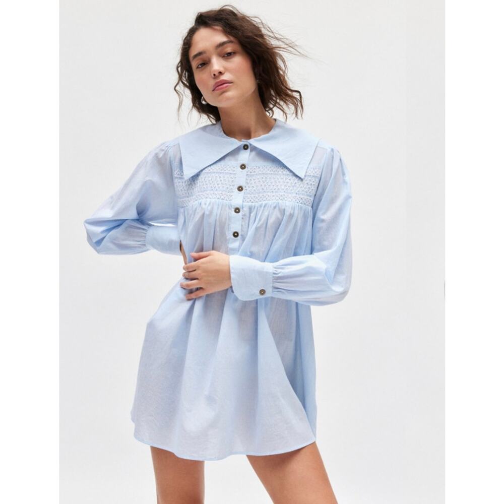 Urban Outfitters Kimchi Blue Melani Collard Mini Dress Striped Size Womens Small